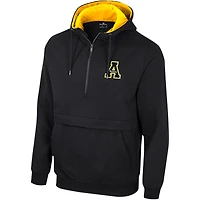 Pull à capuche demi-zip de l'équipe Colosseum Black Appalachian State Mountaineers pour hommes