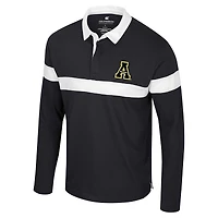 Polo à manches longues noir Colosseum pour homme Appalachian State Mountaineers Too Cool For School