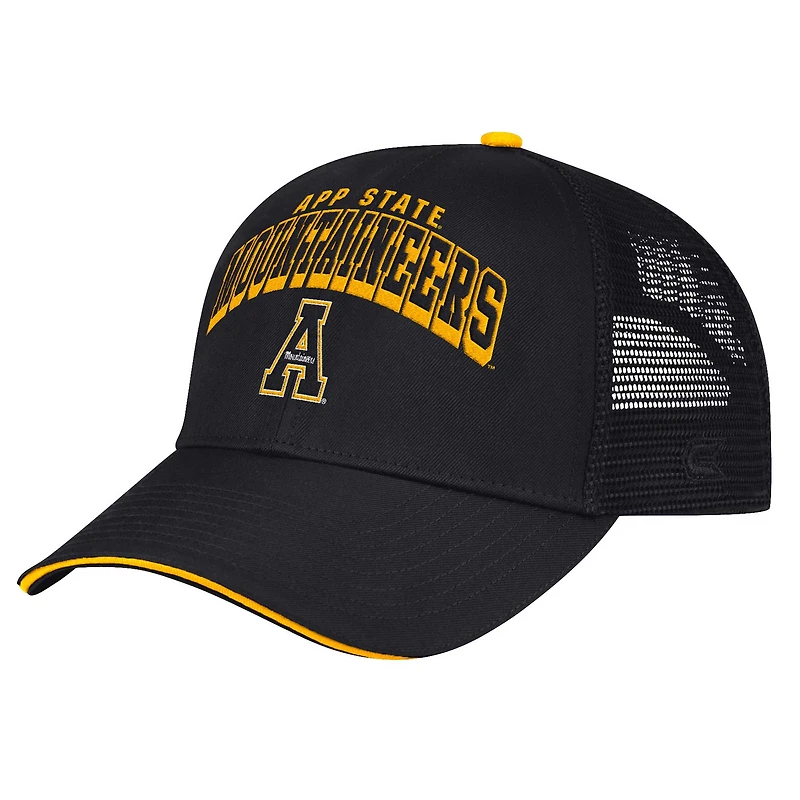 Men's Colosseum Black Appalachian State Mountaineers Wyatt Primary Team Trucker Adjustable Hat