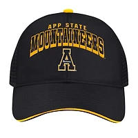 Men's Colosseum Black Appalachian State Mountaineers Wyatt Primary Team Trucker Adjustable Hat