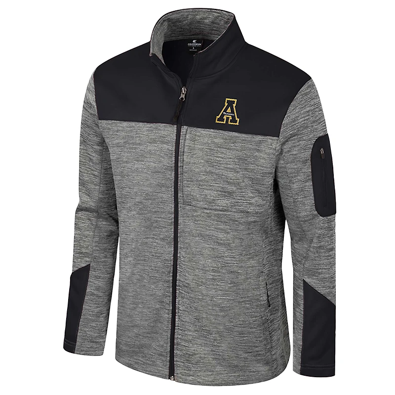 Men's Colosseum  Gray/Black Appalachian State Mountaineers Guard Full-Zip Jacket