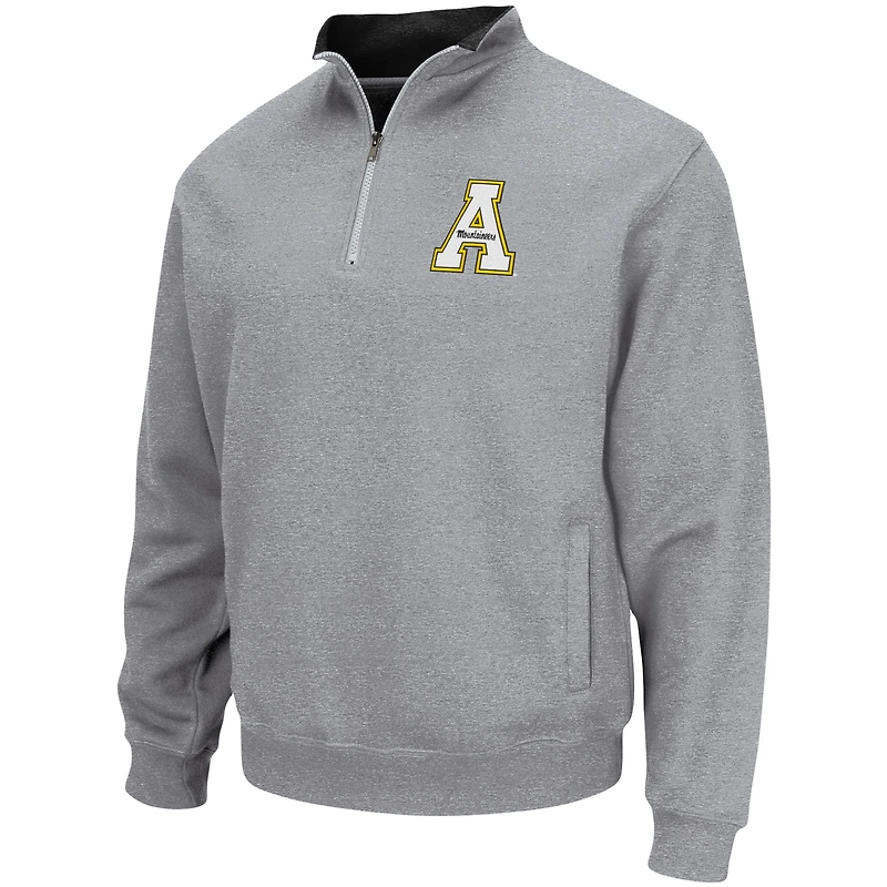 Men's Colosseum Heathered Gray Appalachian State Mountaineers Tortugas Logo Quarter-Zip Jacket