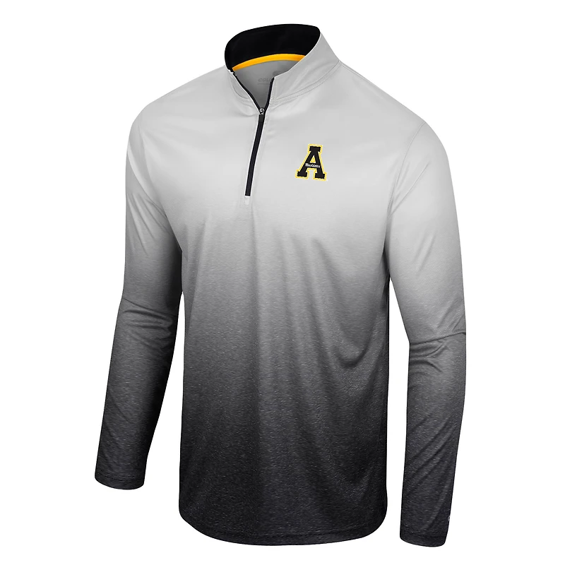 Colosseum pour homme Blanc/Noir Appalachian State Mountaineers Laws of Physics Coupe-vent à quart de zip