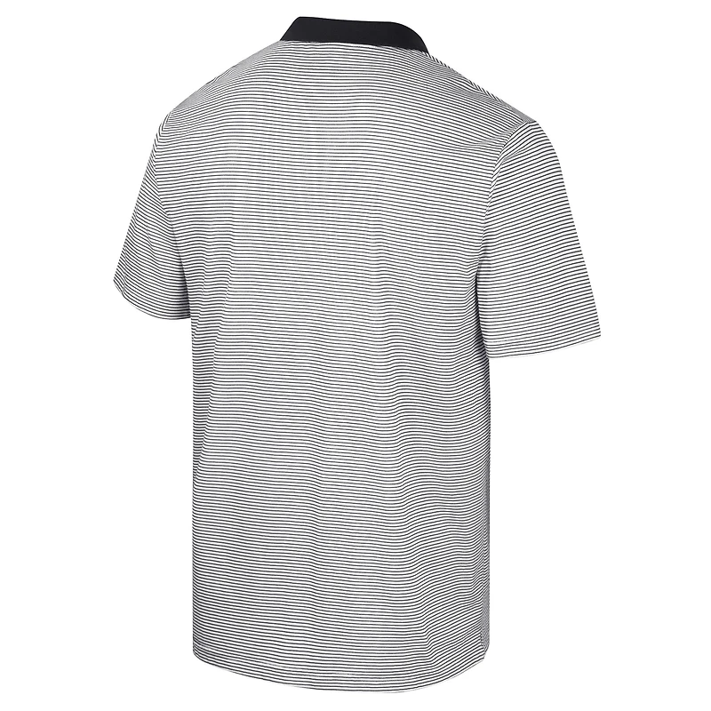 Men's Colosseum White/Black Appalachian State Mountaineers Print Stripe Polo