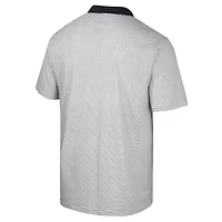 Men's Colosseum White/Black Appalachian State Mountaineers Print Stripe Polo