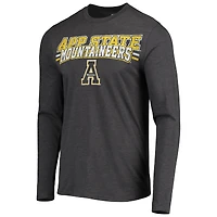 Men's Concepts Sport Black/Heathered Charcoal Appalachian State Mountaineers Meter Long Sleeve Top & Pants Sleep Set