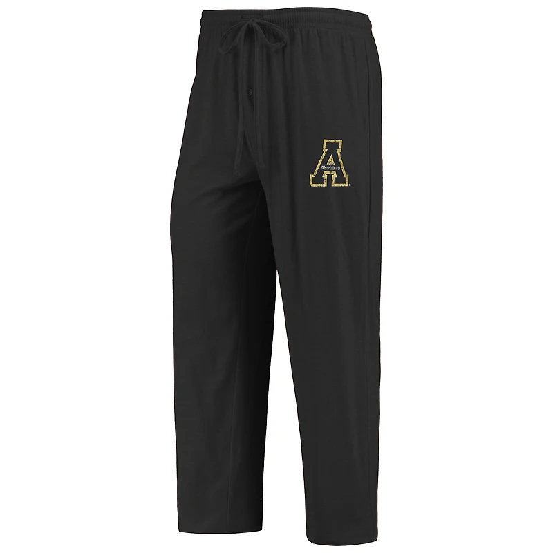 Ensemble de nuit pour homme Concepts Sport noir/anthracite chiné Appalachian State Mountaineers Meter, haut à manches longues et pantalon