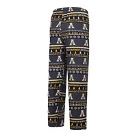 Men's Concepts Sport Black Appalachian State Mountaineers Swivel Long Sleeve Top & Pants Sleep Set