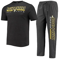 Men's Concepts Sport Heathered Charcoal/Black Appalachian State Mountaineers Meter Top & Pants Sleep Set