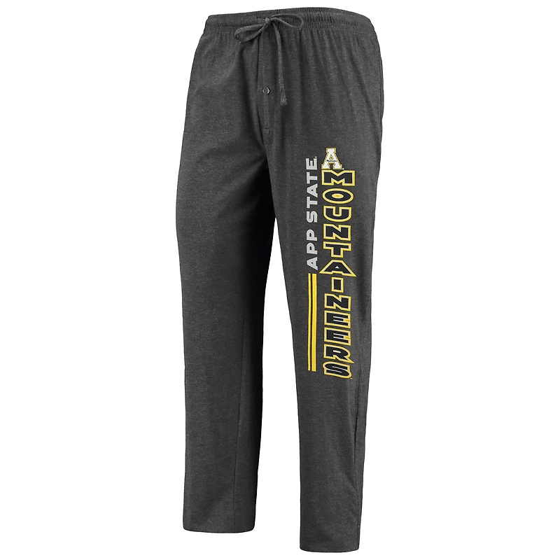 Men's Concepts Sport Heathered Charcoal/Black Appalachian State Mountaineers Meter Top & Pants Sleep Set