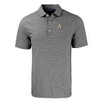 Polo extensible recyclé à double rayure Forge Eco pour homme, noir/blanc, des Appalachian State Mountaineers, grandes tailles