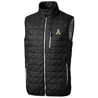 Men's Cutter & Buck Black Appalachian State Mountaineers Big Tall Full-Zip Collegiate Rainier Vest