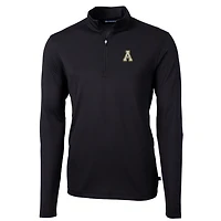 Men's Cutter & Buck Black Appalachian State Mountaineers Big Tall Virtue Eco Pique Recycled Quarter-Zip Pullover Top