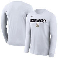 Men's Nike White Appalachian State Mountaineers 2025 On-Court Bench Long Sleeve T-Shirt