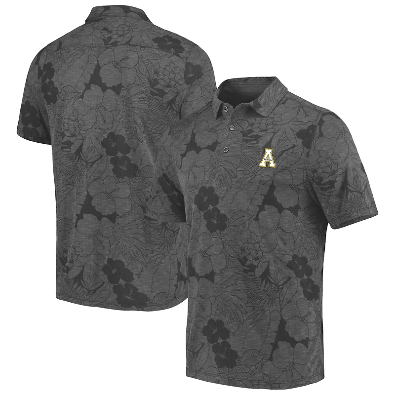 Men's Tommy Bahama Charcoal Appalachian State Mountaineers Miramar Blooms Polo