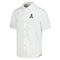 Men's Tommy Bahama White Appalachian State Mountaineers Coconut Point Palm Vista IslandZone Camp Button-Up Shirt