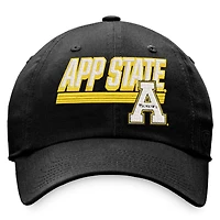 Men's Top of the World Black Appalachian State Mountaineers Slice Adjustable Hat
