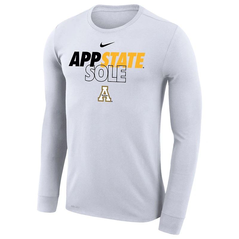T-shirt à manches longues Nike Appalachian State Mountaineers 2023 On Court Bench blanc