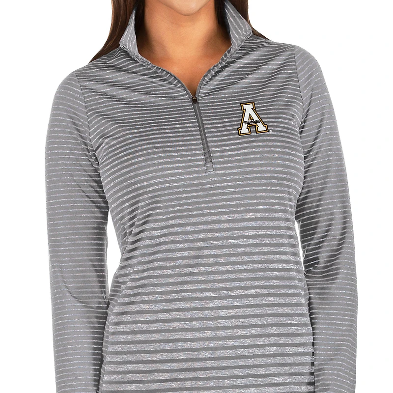 Veste demi-zippée Pace gris Antigua/gris chiné pour femme des Appalachian State Mountaineers