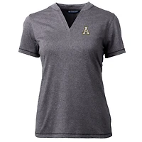 Haut à col en V Forge Blade pour femme Cutter & Buck Heather Charcoal des Appalachian State Mountaineers