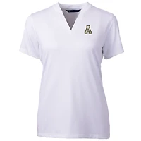 Women's Cutter & Buck White Appalachian State Mountaineers Forge Blade V-Neck Top