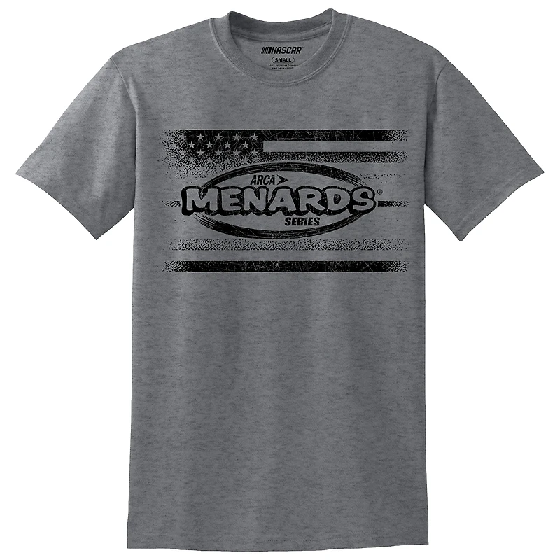 Men's Heather Gray ARCA Menards Series Tri-Blend Flag T-Shirt