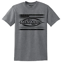 Men's Heather Gray ARCA Menards Series Tri-Blend Flag T-Shirt