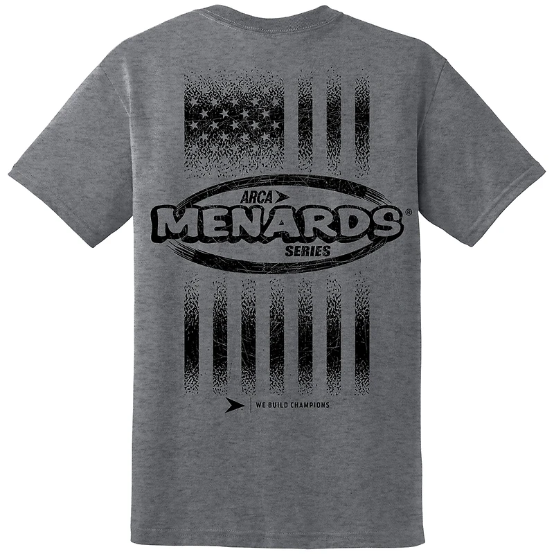 Men's Heather Gray ARCA Menards Series Tri-Blend Flag T-Shirt