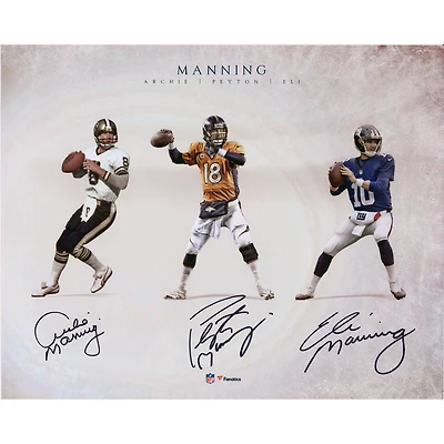 Archie Manning Denver Broncos Multi-Signed 16" x 20" Manning Family Generations Collage Photograph