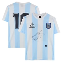 Diego Maradona Argentina National Team Autographed Blue/White Home Jersey - Front Signature