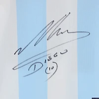 Diego Maradona Argentina National Team Autographed Blue/White Home Jersey - Front Signature