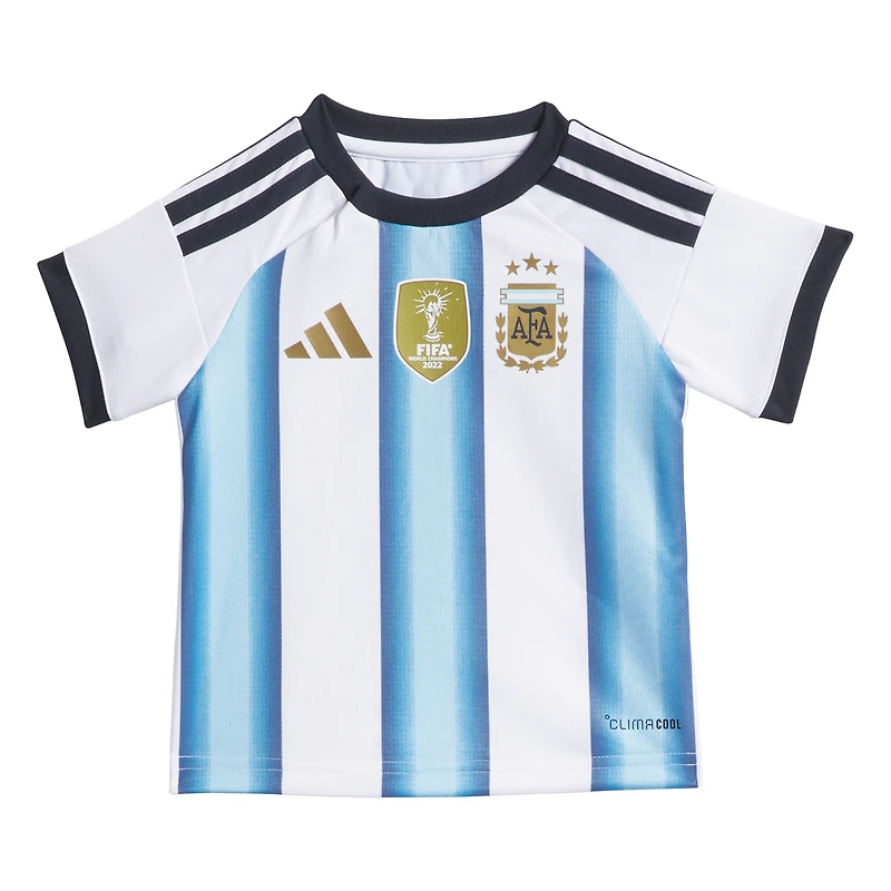 Mini-kit réplique adidas blanc de l'équipe nationale d'Argentine pour bébé, FIFA x Coupe du Monde 2026