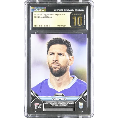 Lionel Messi Argentina National Team 2024-25 Topps Now Argentina Most Assist in International Football History #3 CGC Authenticated PRISTINE 10 Card