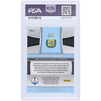 Carte Panini Prizm n° 1 de la Coupe du monde de Russie 2018 autographiée par Lionel Messi, équipe nationale argentine, PSA, authentifiée, Mint 9