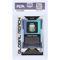 Lionel Messi Argentina National Team Autographed 2022 Panini Prizm WC Qatar Global Reach #10 PSA Authenticated 10/10 Card