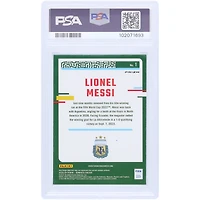 Lionel Messi Argentina National Team Autographed 2023-24 Panini Donruss FIFA Optic Holo #1 PSA Authenticated Auto 10 Card
