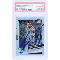 Lionel Messi Argentina National Team Autographed 2023-24 Panini Donruss FIFA Optic Holo #1 PSA Authenticated Auto 10 Card