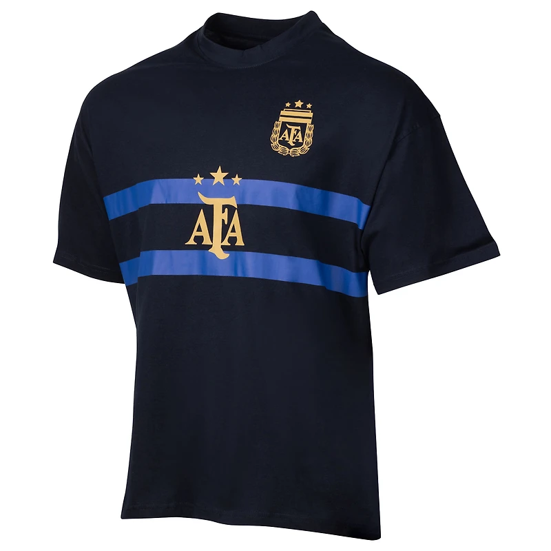 T-shirt surdimensionné bleu marine de l'équipe nationale argentine Suède pour homme avec motif sportif