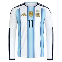 Men's adidas Angel Di Maria White Argentina National Team 2026 Home Replica Long Sleeve Jersey