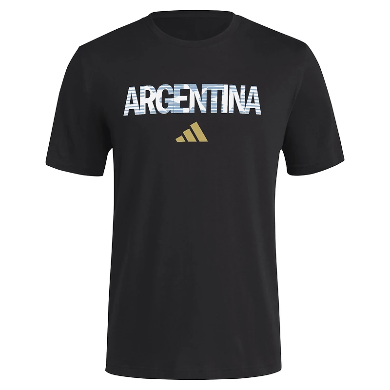 T-shirt adidas noir de l'équipe nationale argentine pour homme