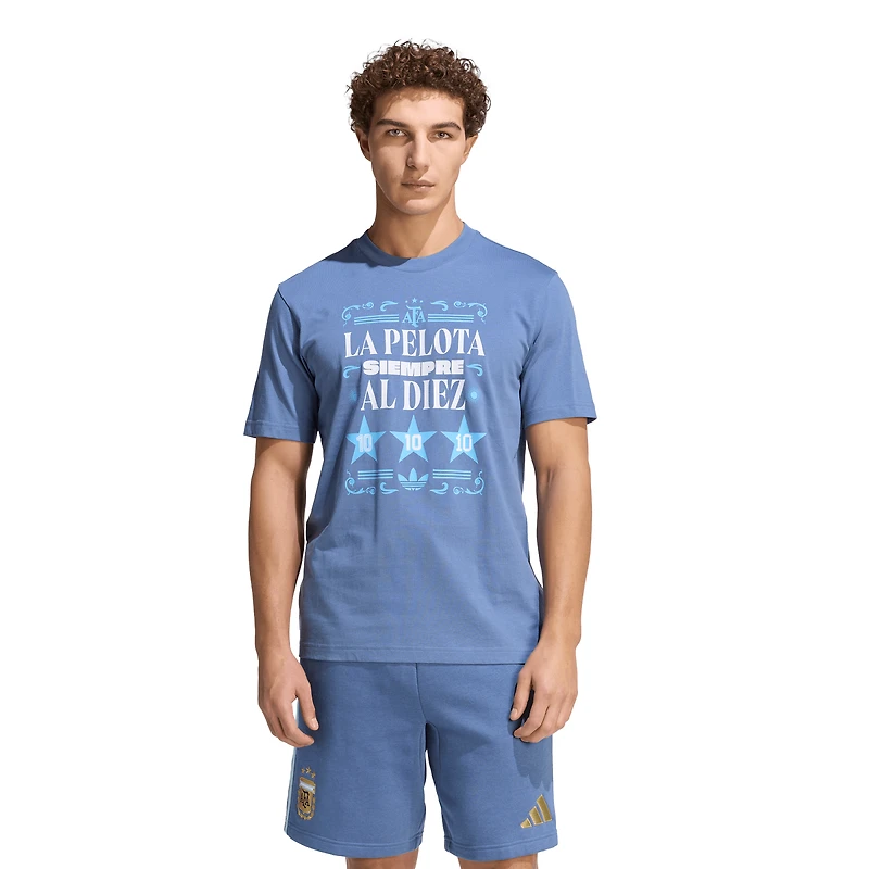 T-shirt adidas bleu homme, vainqueur de l'équipe nationale argentine 2022