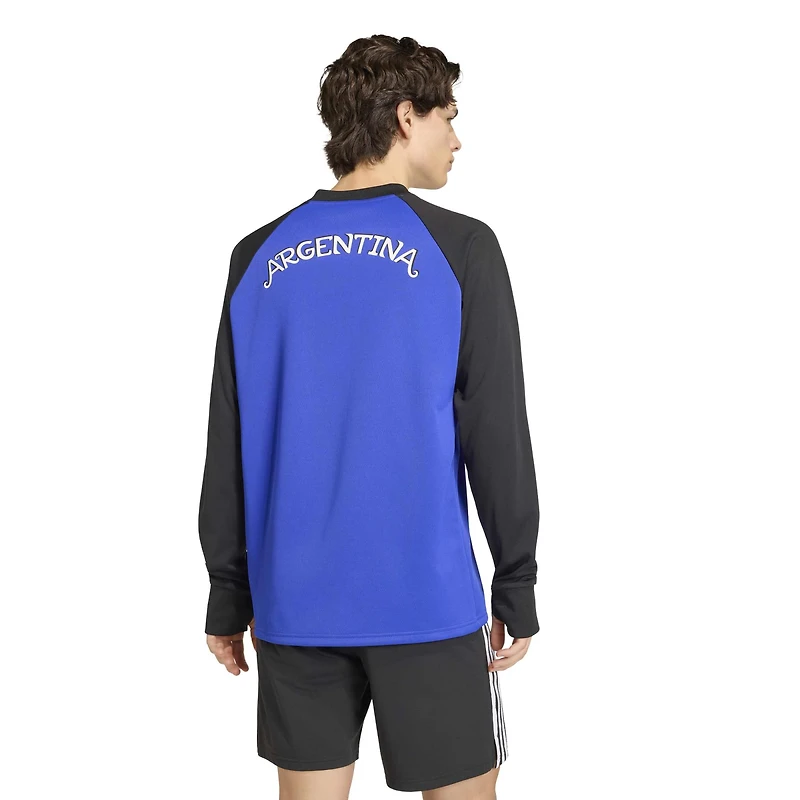 Men's adidas Blue Argentina National Team 2026 Long Sleeve Pre-Match Top