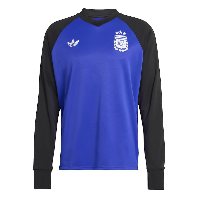 Maillot d'avant-match à manches longues adidas bleu pour homme, équipe nationale d'Argentine 2026