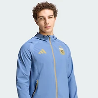 Sweat à capuche zippé raglan adidas bleu pour homme, équipe nationale d'Argentine 2026 Tiro Travel