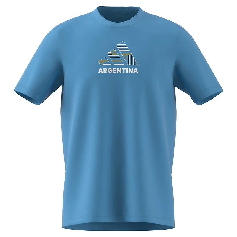 T-shirt de supporter l'équipe nationale d'Argentine adidas bleu pour hommes