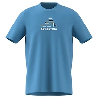 T-shirt de supporter l'équipe nationale d'Argentine adidas bleu pour hommes