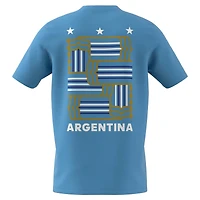 T-shirt de supporter l'équipe nationale d'Argentine adidas bleu pour hommes