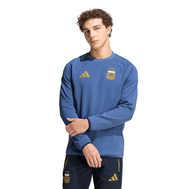 Sweat-shirt de voyage adidas bleu pour homme, équipe nationale d'Argentine, FIFA x Coupe du Monde Tiro