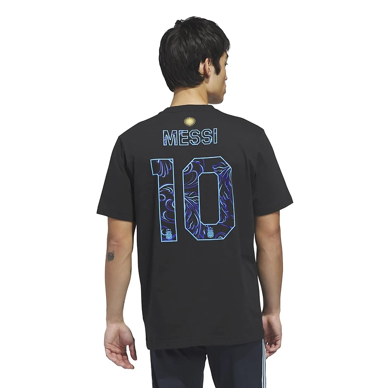 Maillot extérieur noir adidas Lionel Messi, équipe nationale d'Argentine 2026, pour homme, avec nom et numéro à crochet.