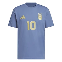 T-shirt homme adidas Lionel Messi bleu, nom et numéro de l'équipe nationale argentine
